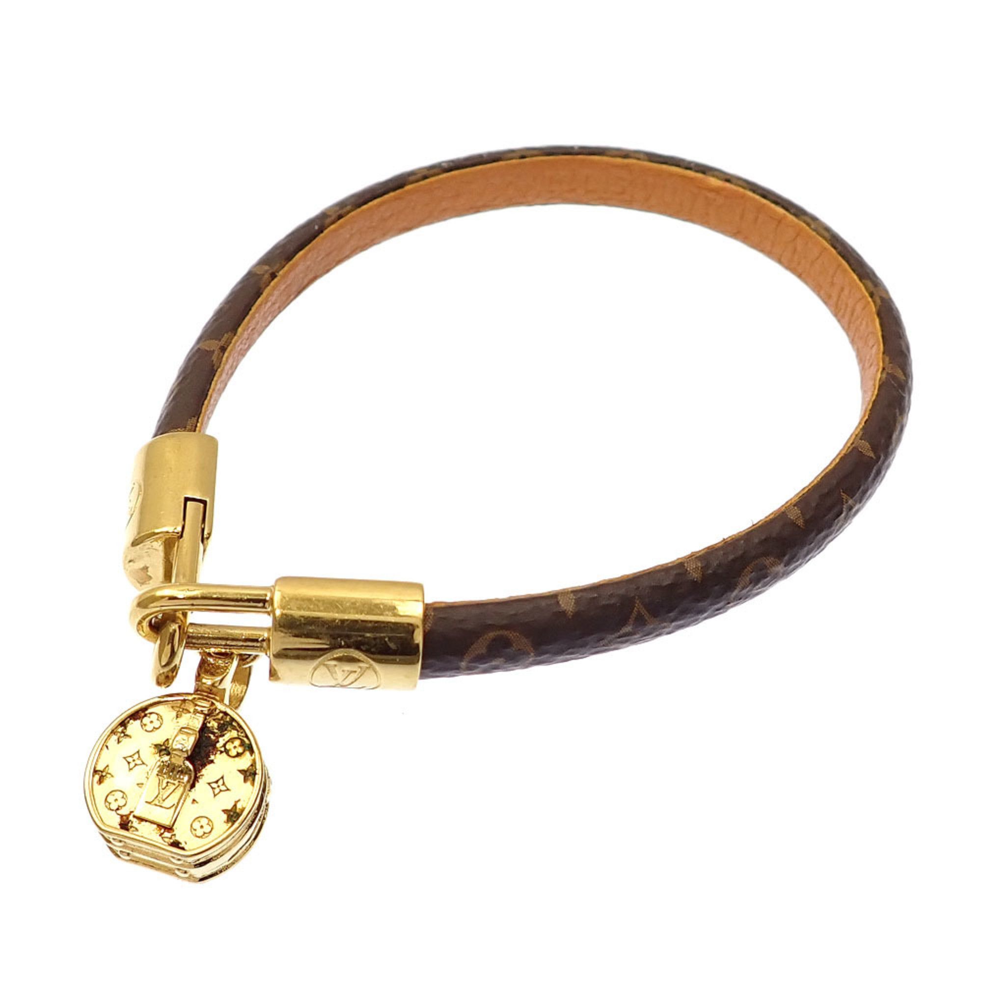 LOUIS VUITTON Nano Monogram Box It Bracelet #17 M6740 Brown by