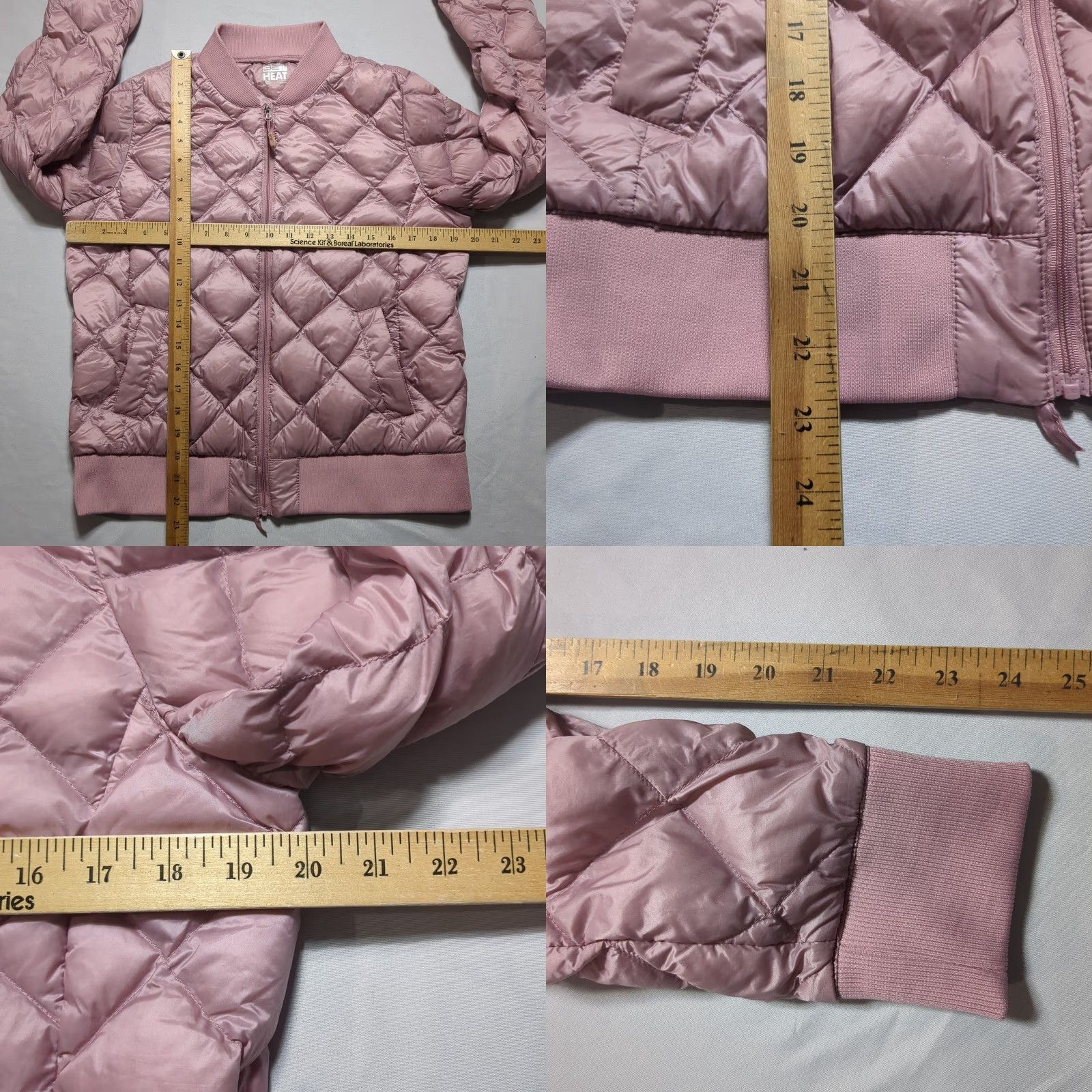 Vintage 32 Degrees Heat Womens Down Quilted Bomber Jacket Mauve Pink Size Medium Size M / US 6-8 / IT 42-44 - 8 Thumbnail