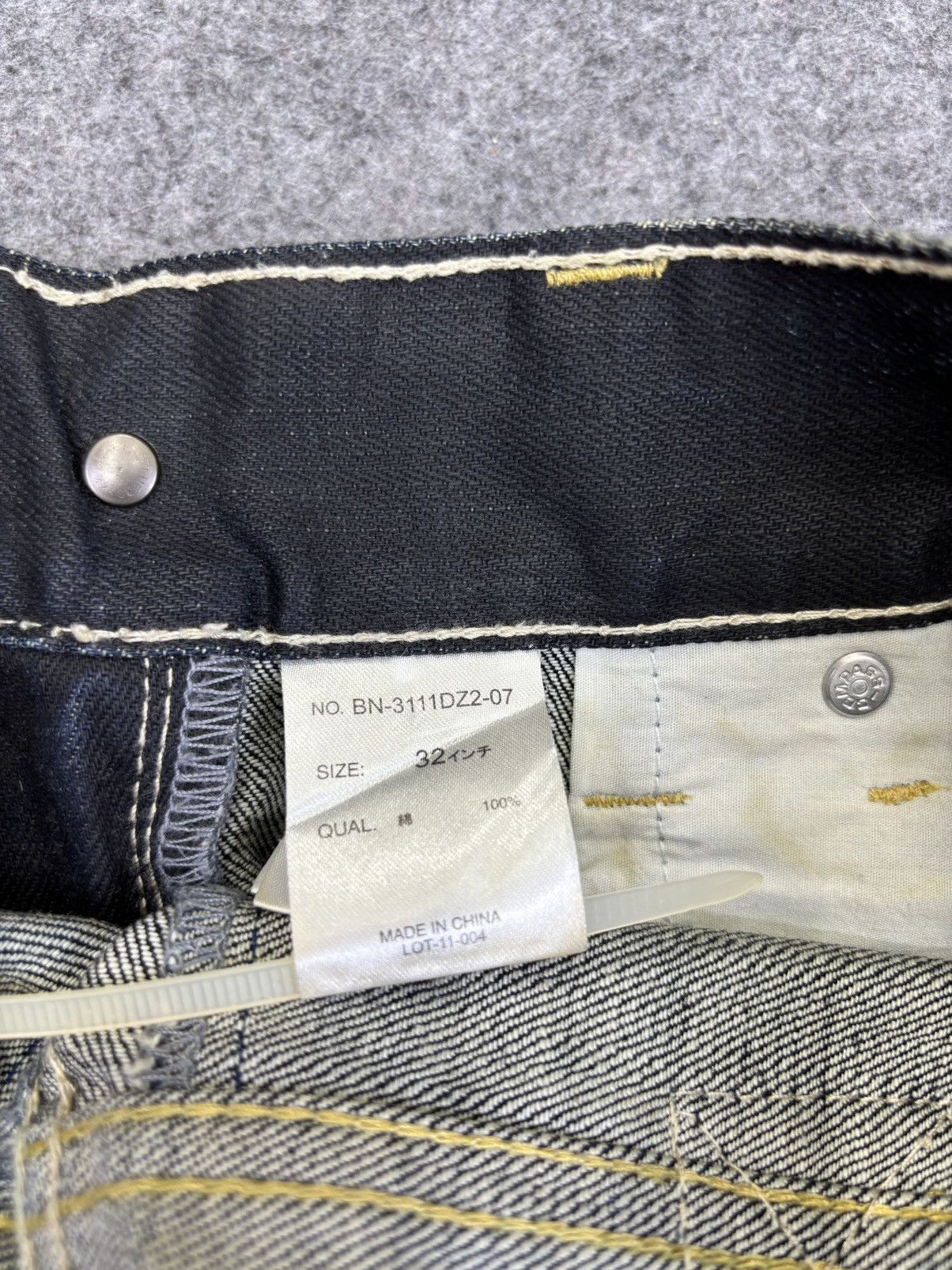 Japanese Brand 💥Sick Back Number Multipockets Indigo Stone Wash Denim F718 Size US 32 / EU 48 - 23 Thumbnail