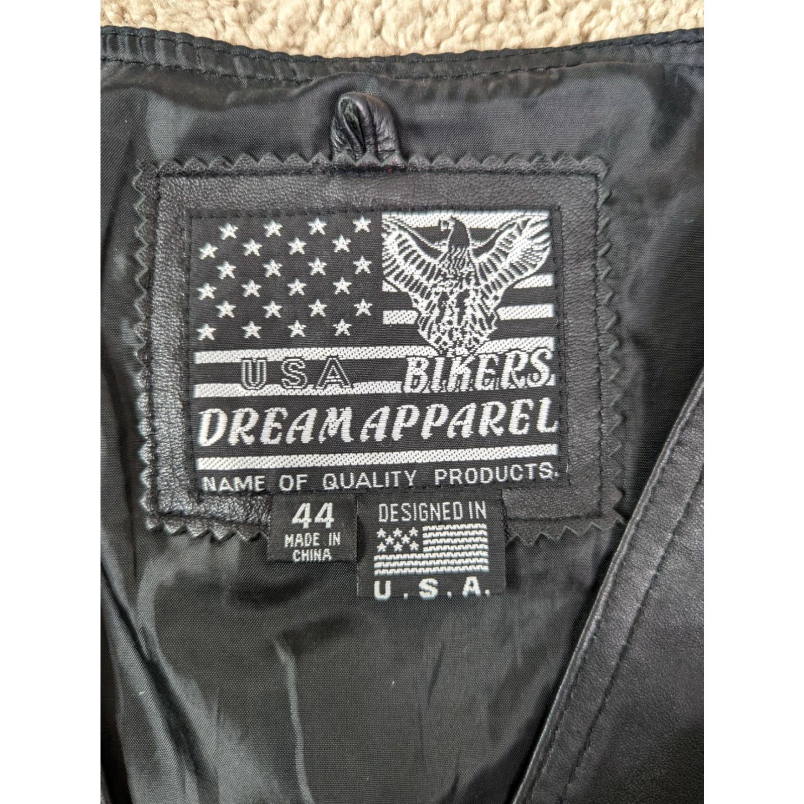 Vintage VINTAGE Dream Apparel USA Bikers Leather Motorcycle Men's Vest 40 M Black Size 44 Pit to Pit 22.5 Length 22.5 (Adult Mens) Size US M / EU 48-50 / 2 - 2 Thumbnail