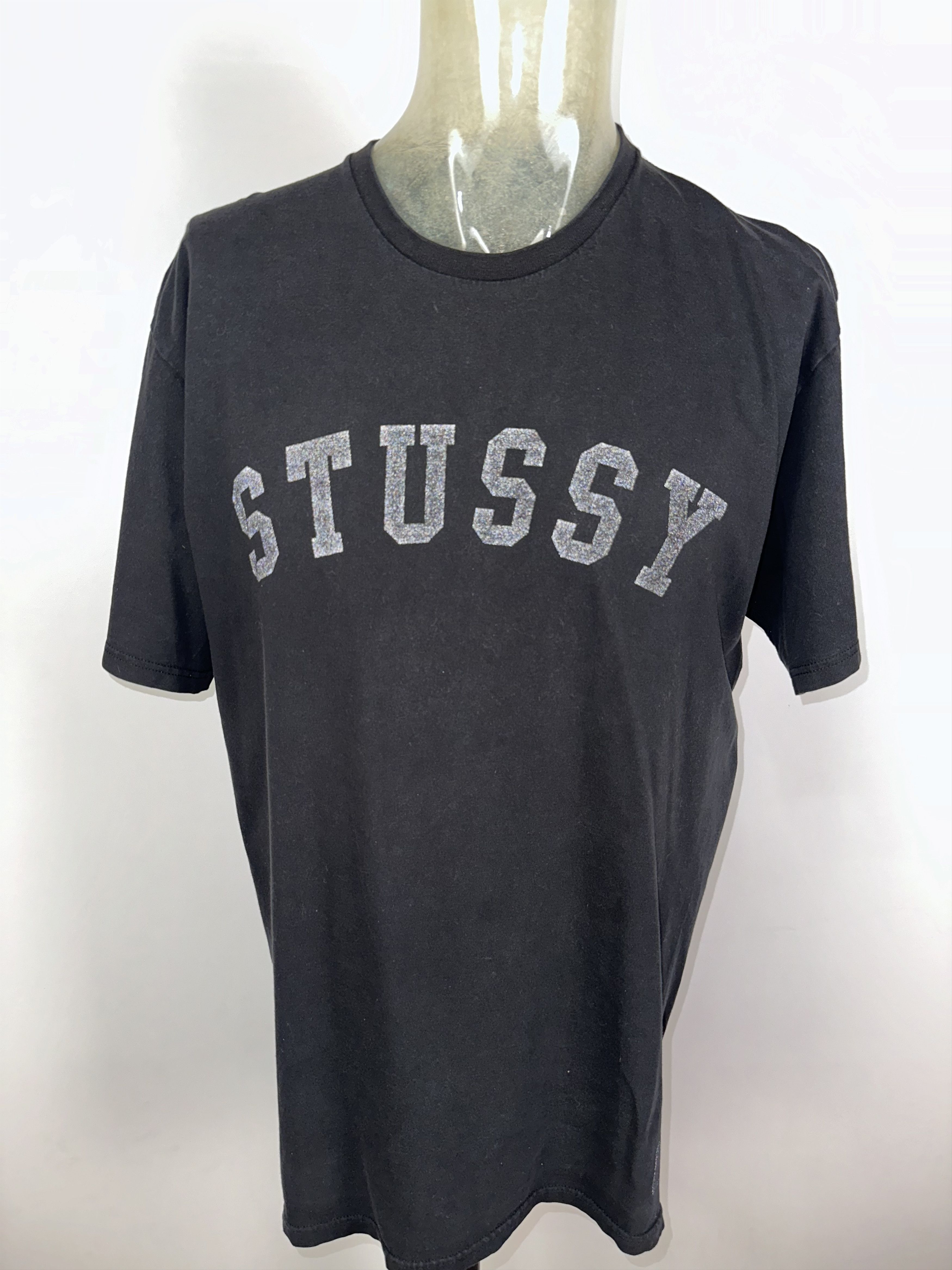 Stussy × Vintage STUSSY REFLECTIVE T SHIRT 80 BLACK SIZE XL MENS Size US XL / EU 56 / 4 - 2 Thumbnail