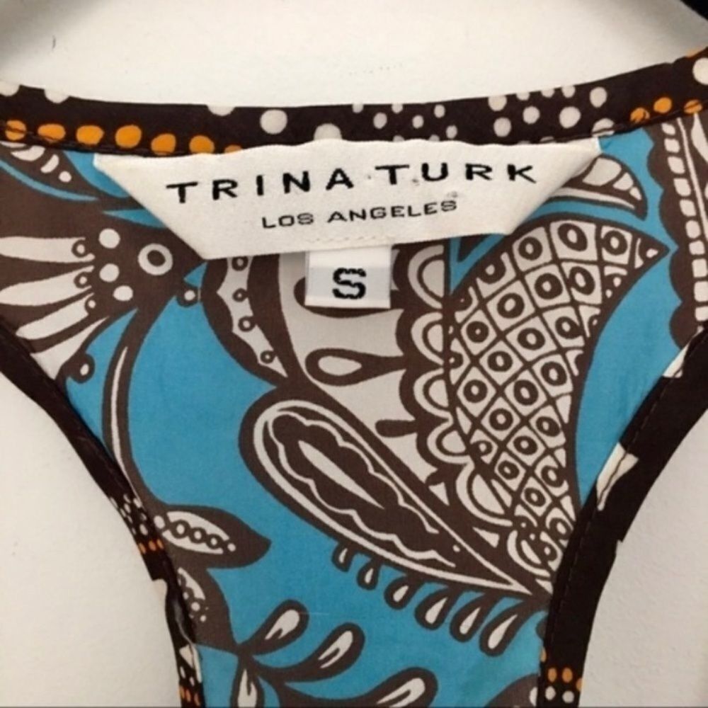 Trina Turk Trina Turk Women’s Silk Racerback Tank Top Size S – Blue But Size S / US 4 / IT 40 - 3 Thumbnail