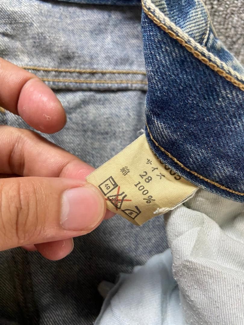 Japanese Brand Jay Hawker Acid Washed Denim Jeans (199) Size US 26 / EU 42 - 4 Thumbnail