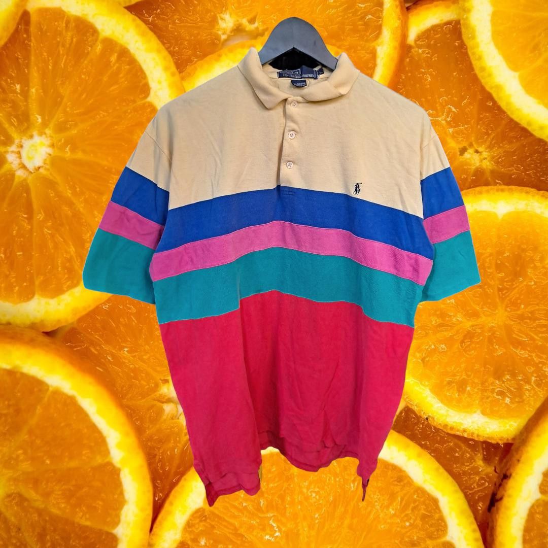 Polo Ralph Lauren Polo Ralph Lauren Yellow, Blue, Pink, Green and Red Short Sl Size US L / EU 52-54 / 3 - 1 Thumbnail