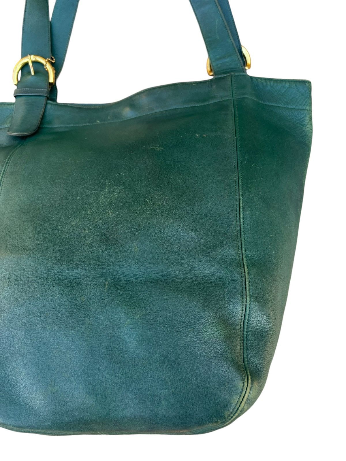 Leather Vintage 90s COACH Distressed Patina Leather Tote Bag Size ONE SIZE - 7 Thumbnail