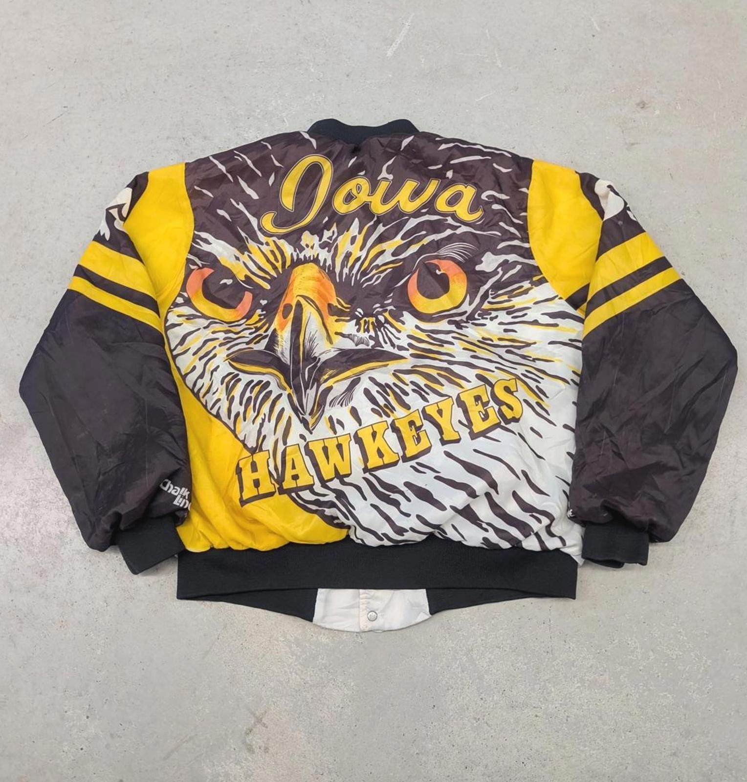 Chalk Line Rare Vintage 80s Iowa Hawkeyes Chalk Line USA Satin Jacket Size US XL / EU 56 / 4 - 1 Thumbnail