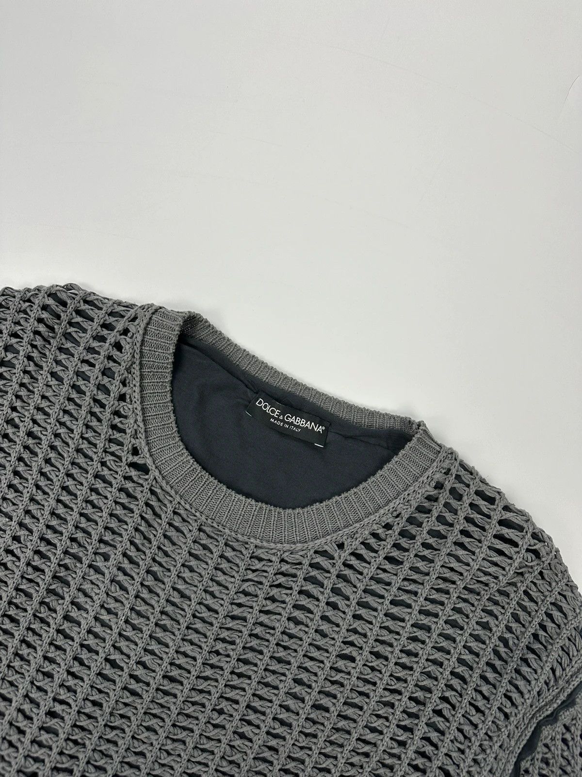 Dolce & Gabbana Dolce & Gabbana 00’s Net Double Layer Knit Grey Sweater Size US L / EU 52-54 / 3 - 2 Thumbnail