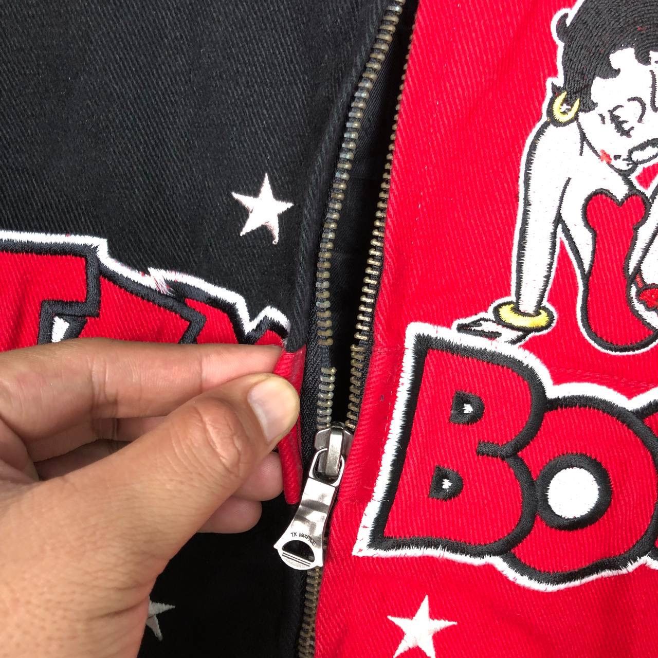 Jeff Hamilton Vintage 90s Betty Boob Graphic Crop Jacket Full Zipper Size US L / EU 52-54 / 3 - 8 Thumbnail