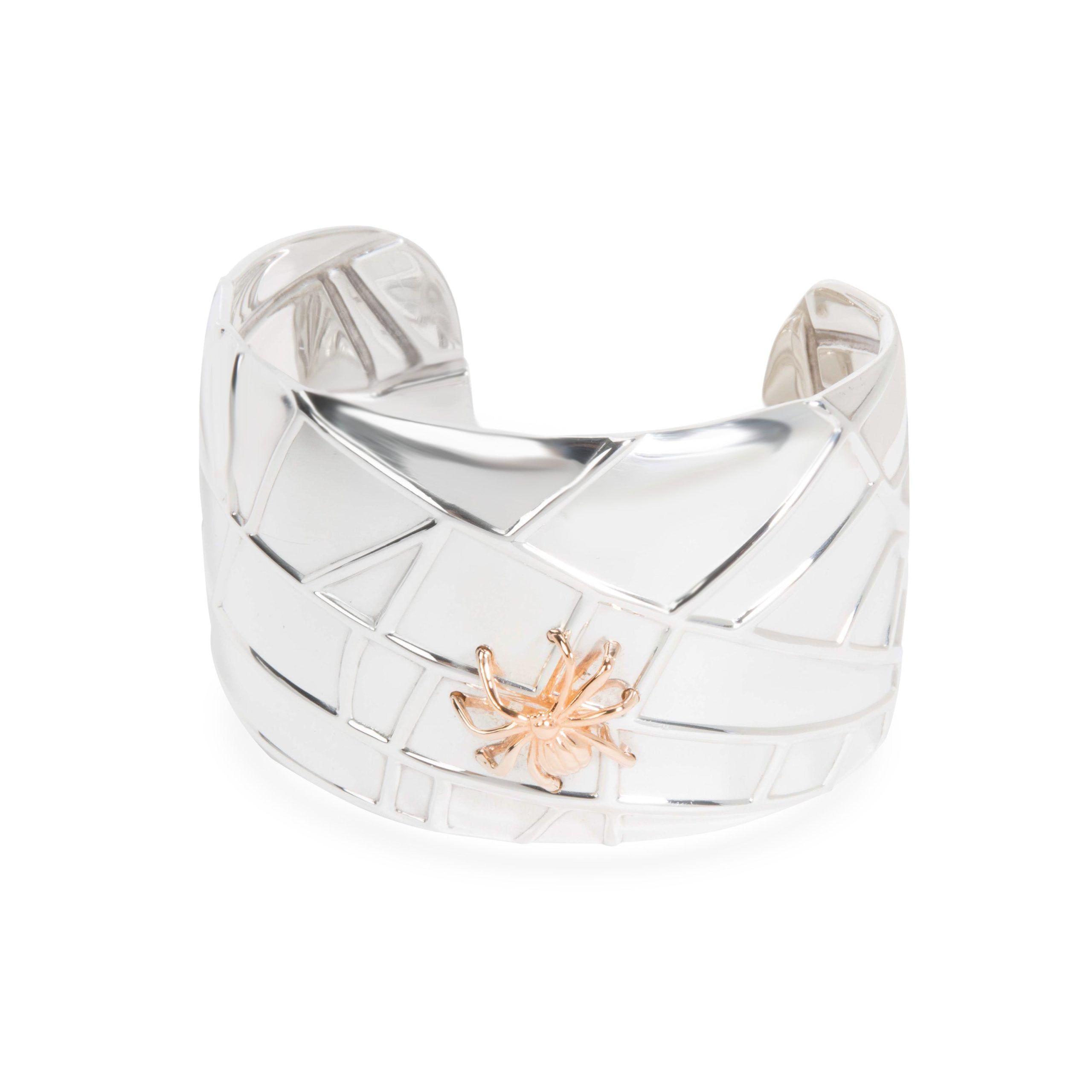image of Tiffany Co Tiffany & Co. Wide Spider Cuff In 18Kt Yellow Gold & Sterling Silver, Women's