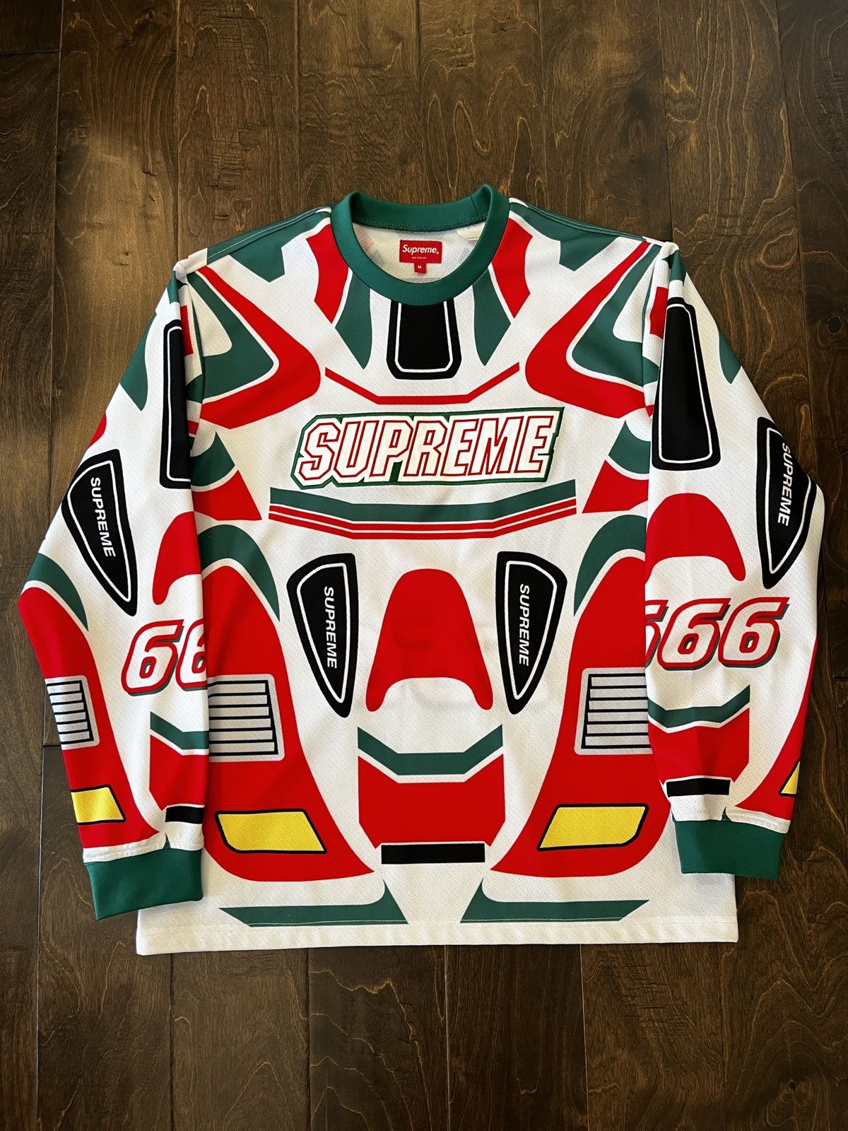 Supreme Sz M Supreme Decals Moto Jersey White 666 | Grailed