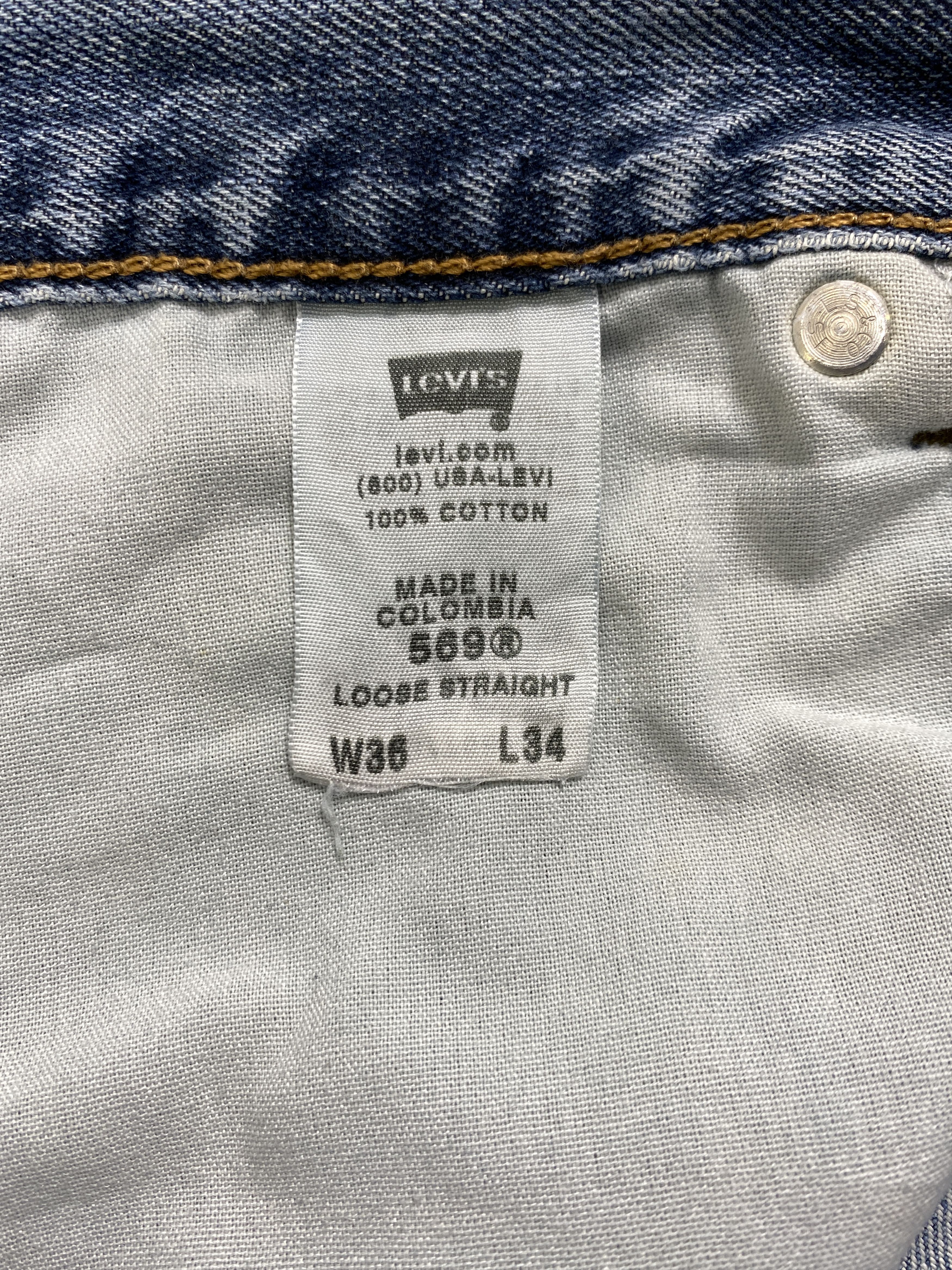 Levi's Distressed Vintage Levi's 569 Loose Denim 36 x 32.5 -JN729 Size US 36 / EU 52 - 10 Thumbnail