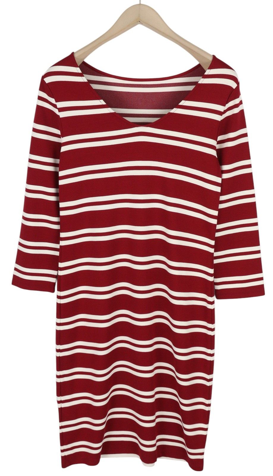 Gant STRIPED S Burgundy Round Neck 3/4 Sleeves Dress 85004 Size S / US 4 / IT 40 - 2 Thumbnail