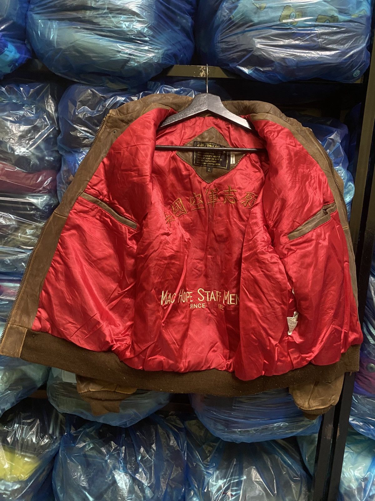 Other Vintage “King of Shot Down” Bomber Leather Jacket Aircraft Size US L / EU 52-54 / 3 - 7 Thumbnail