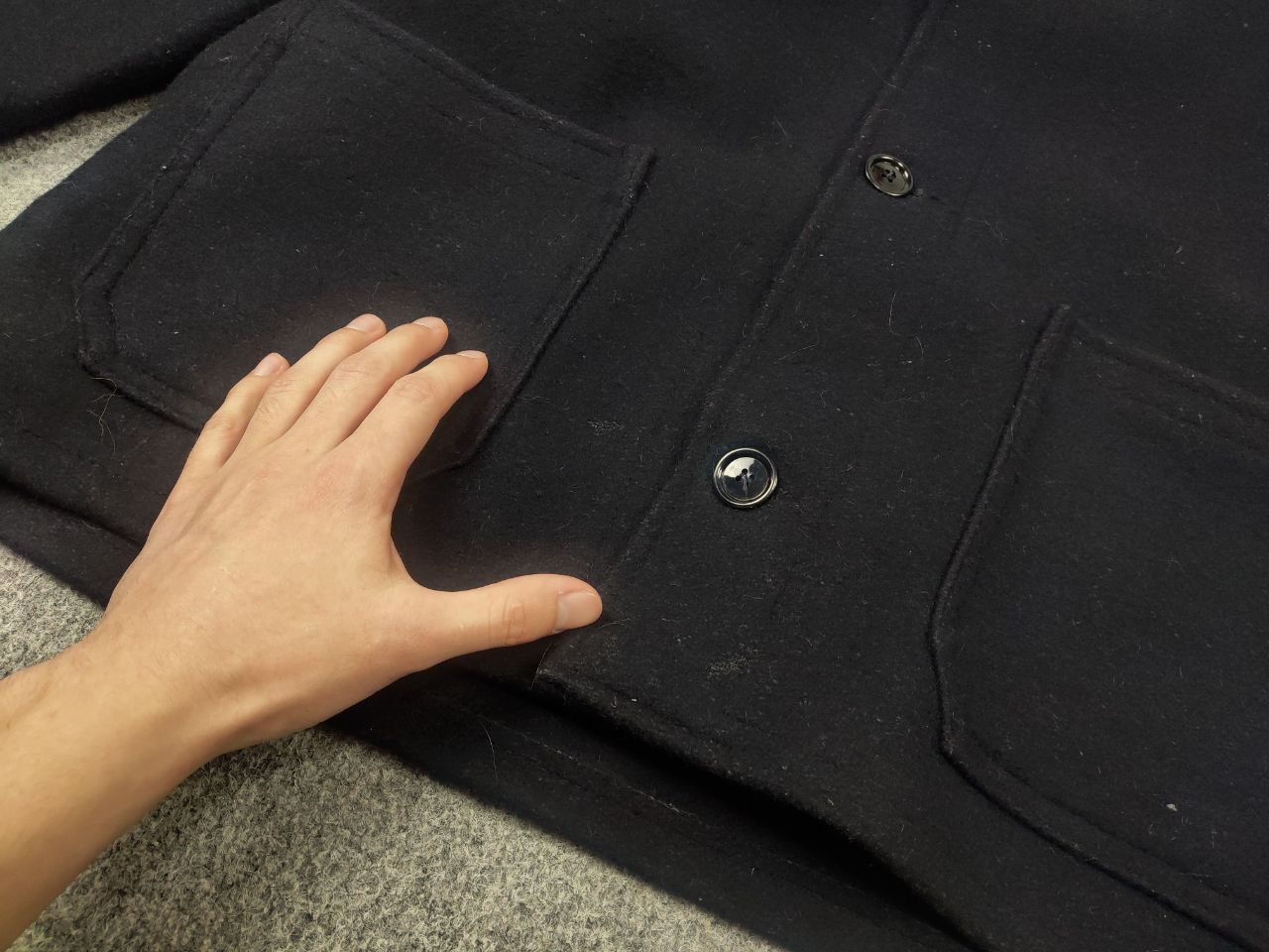 Vintage Vintage Lancashire overall Wool Chore Wool Black work Jacket Size US XL / EU 56 / 4 - 17 Thumbnail