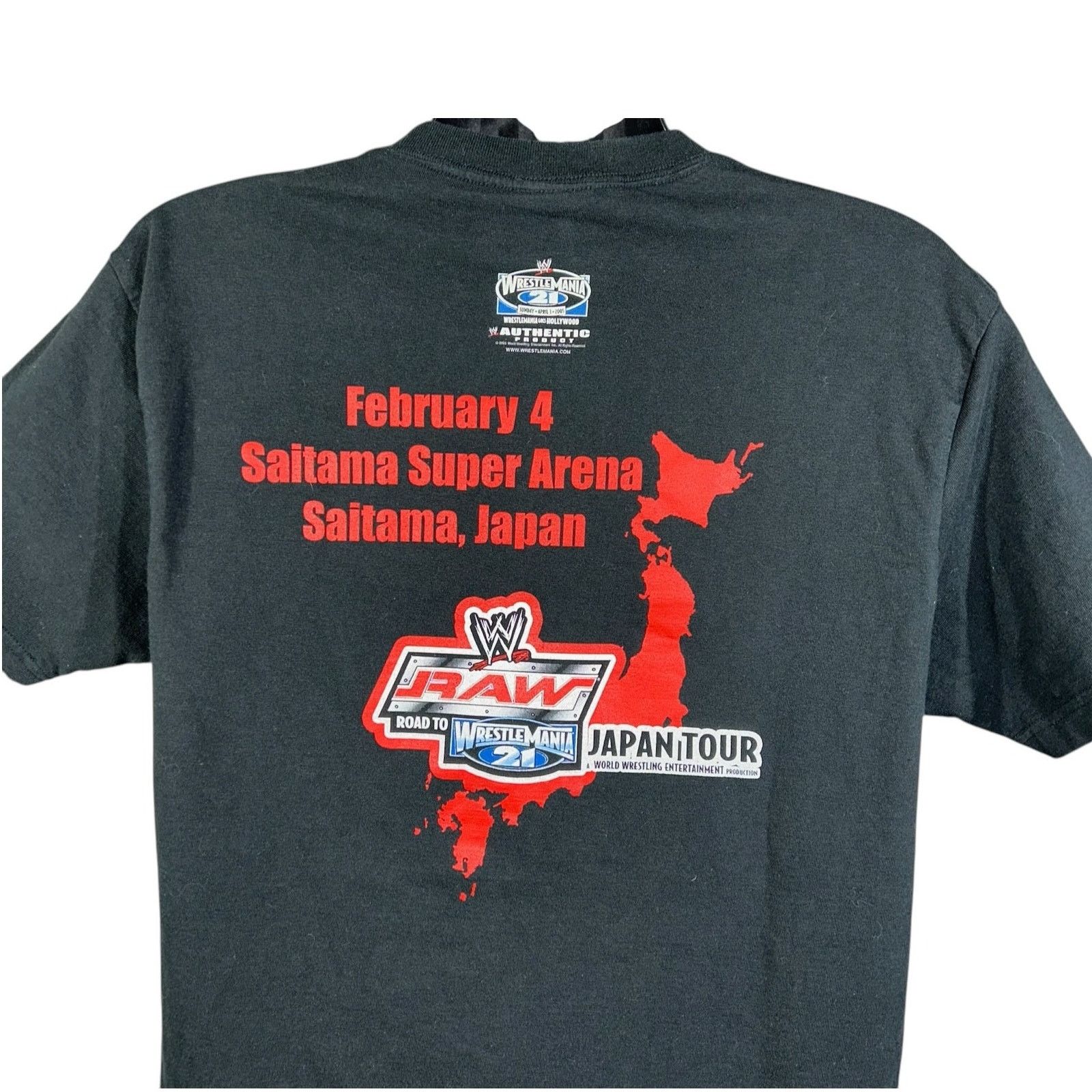 Vintage Vintage WWE RAW Road To Wrestlemania 21 Japan Tour Tee Large Size US L / EU 52-54 / 3 - 6 Thumbnail