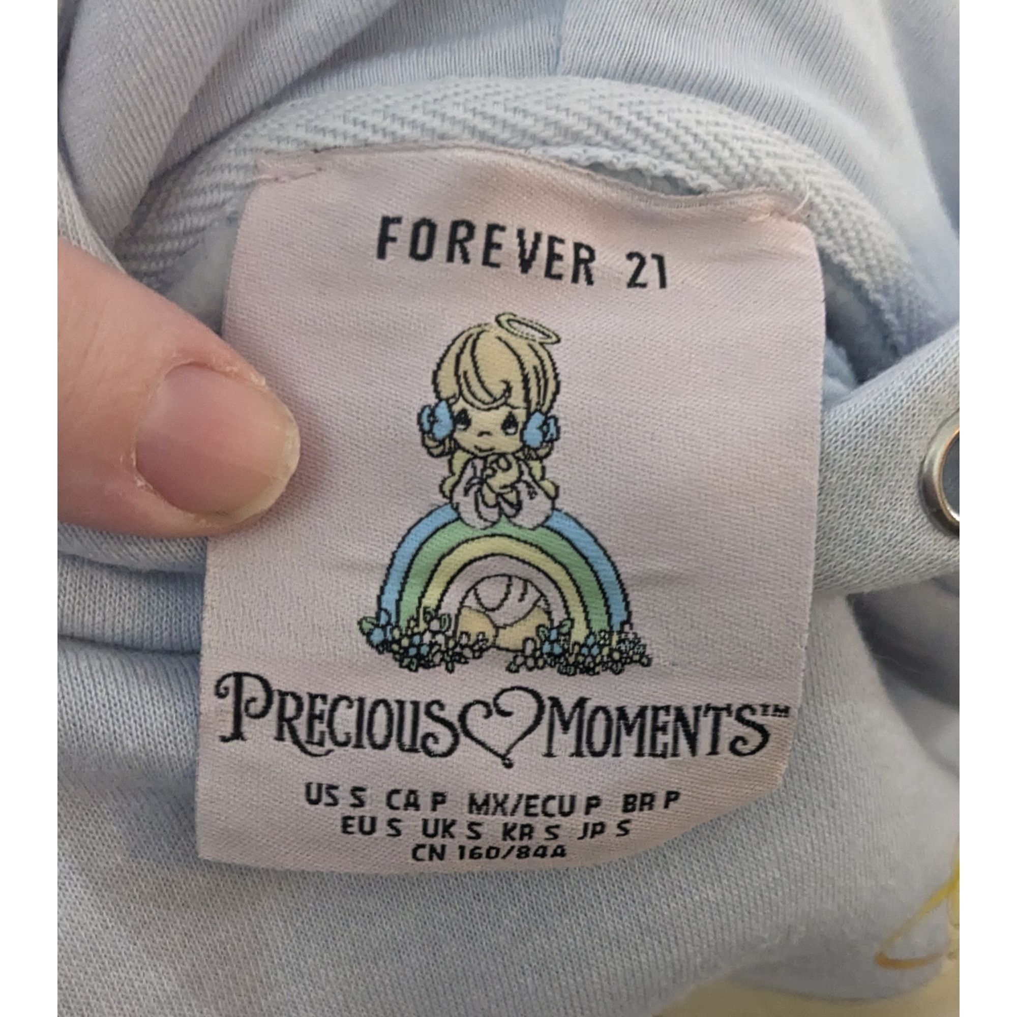 Forever 21 Precious Moments Angel Light Blue Super Soft Oversized Hoodi Size S / US 4 / IT 40 - 7 Thumbnail