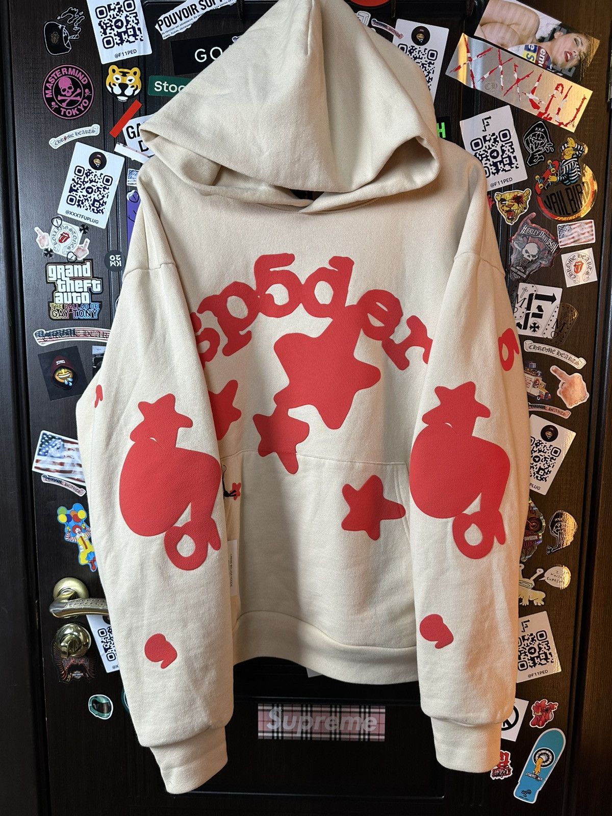 Sp5der Sp5der Worldwide Cream Beluga Hoodie Size US L / EU 52-54 / 3 - 2 Thumbnail