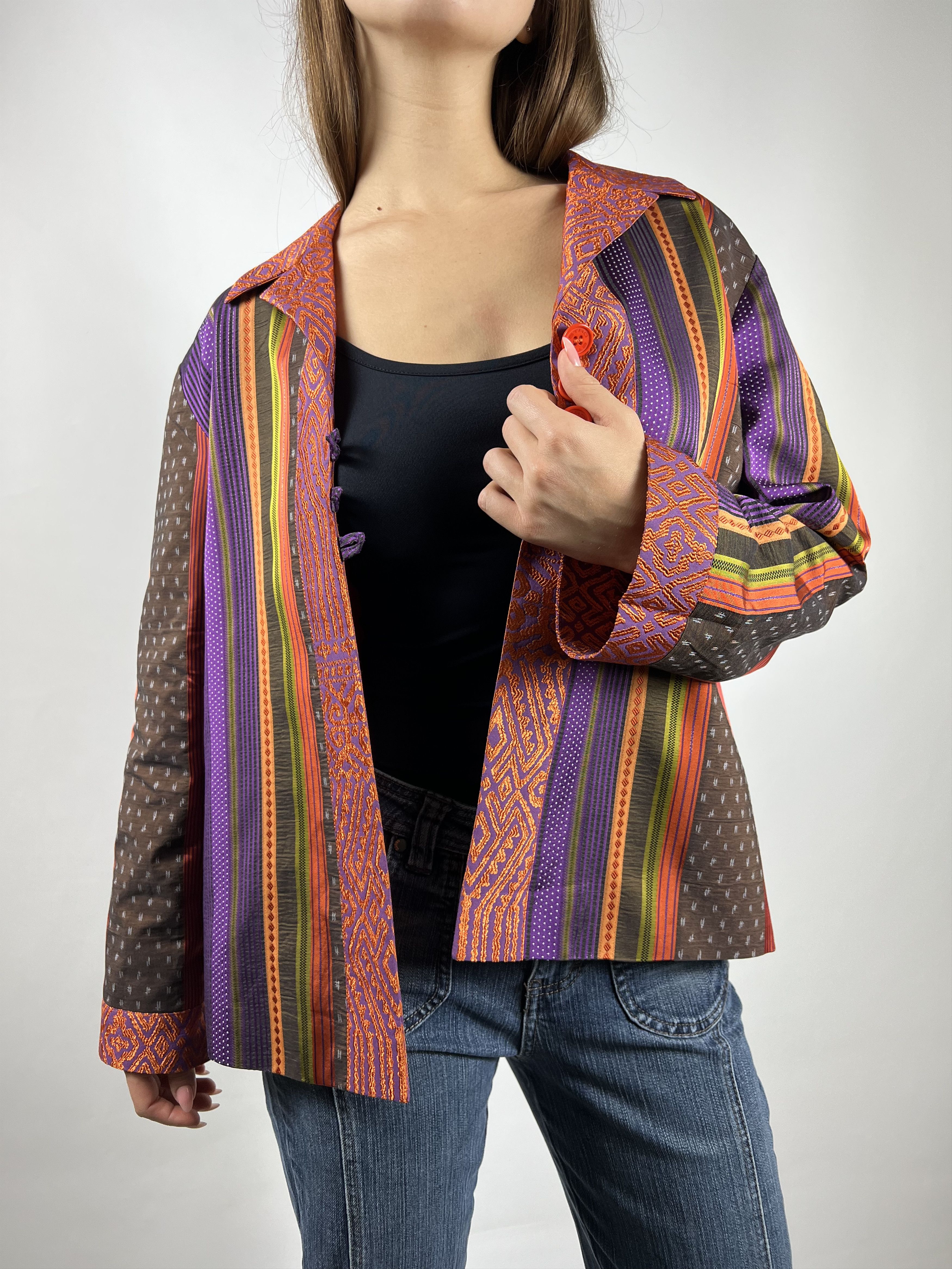 Etro Etro Striped Silk Multicolor Light Jacket Blazer Size M / US 6-8 / IT 42-44 - 3 Thumbnail