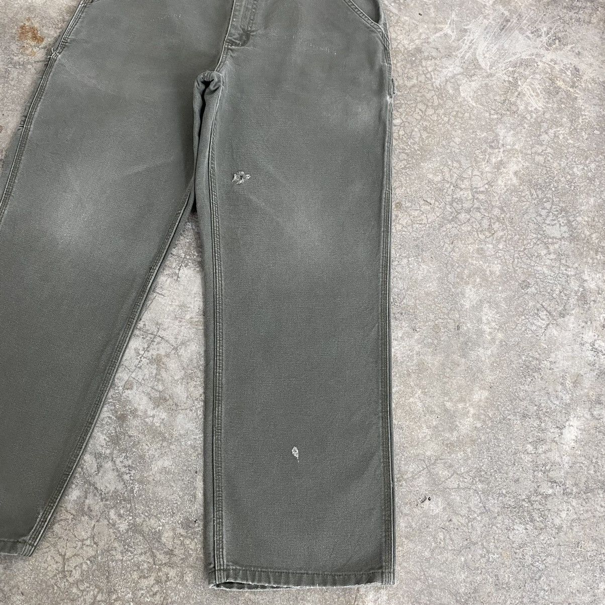 Carhartt Vintage Carhartt Faded Moss Green Carpenter Work Pants Size US 33 - 8 Thumbnail
