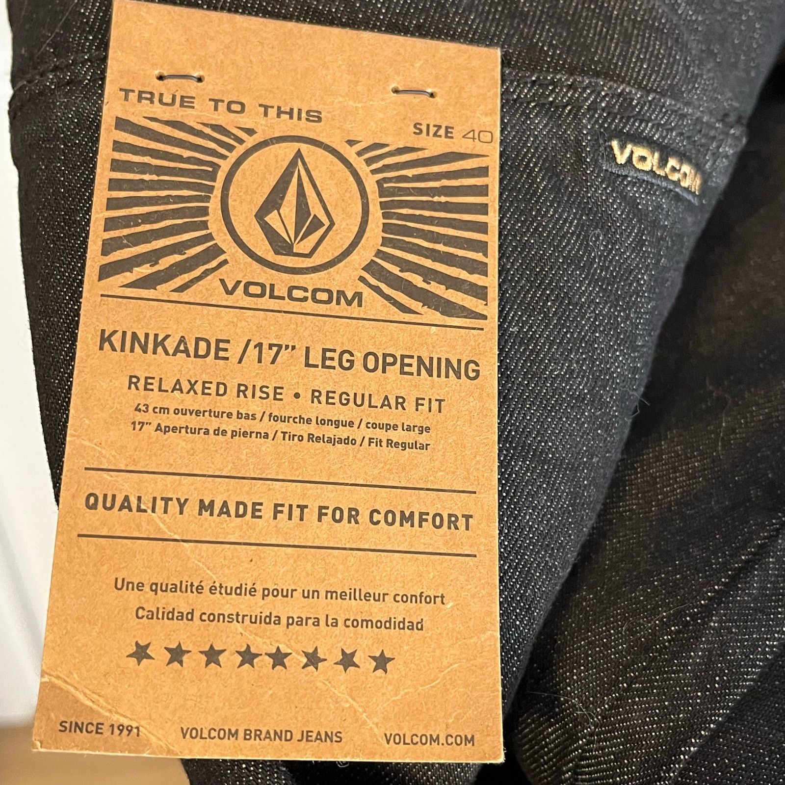 Volcom •NWT• Volcom Denim KINKAGE Dark Blue Jeans • Size 40 Size US 40 / EU 56 - 9 Thumbnail