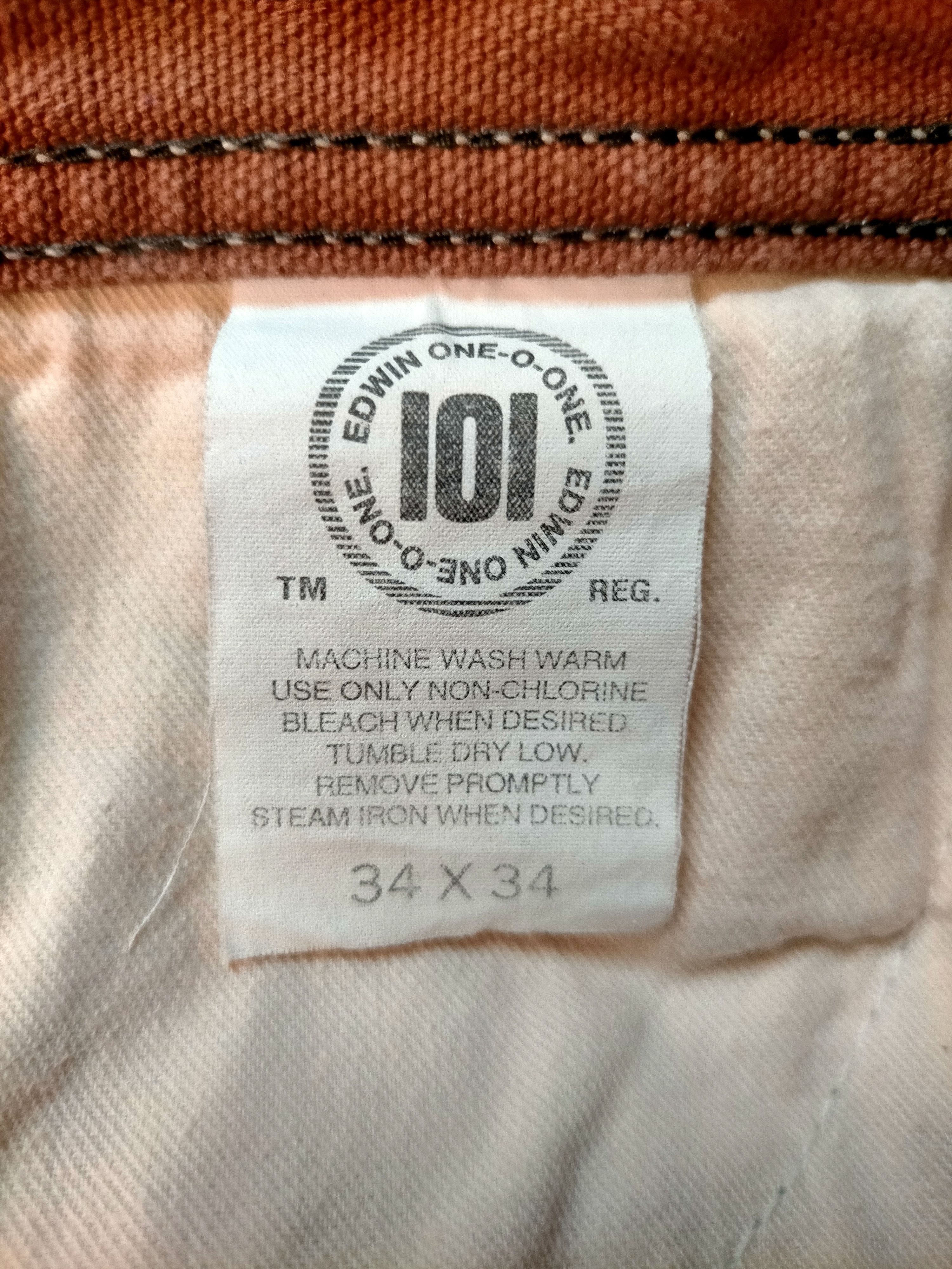 Edwin Vtg 90s ONE-O-ONE 101 Edwin Hickory Workwear Wide Leg Jeans Size US 34 / EU 50 - 21 Thumbnail
