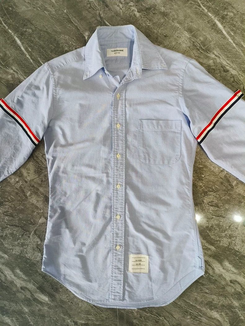 Thom Browne Thom Browne Blue double-breasted shirt Size US XS / EU 42 / 0 - 1 Thumbnail
