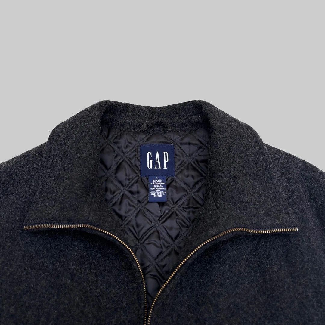 Gap Gap 1990 90s Vintage Grey Wool Zipped Jacket Coat Size US L / EU 52-54 / 3 - 3 Thumbnail