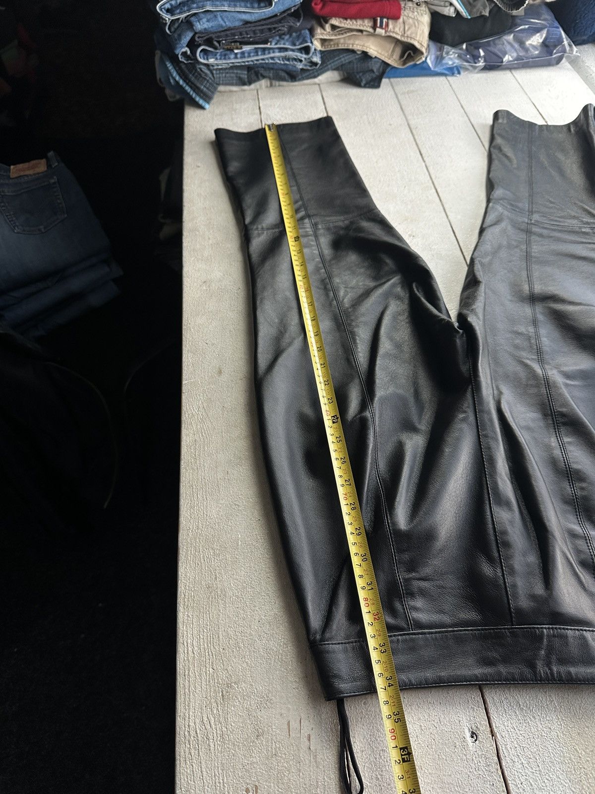Leather 🚨Vintage leather pants motorcycles Black LUXURY Y2K Size 27" / US 4 / IT 40 - 14 Thumbnail