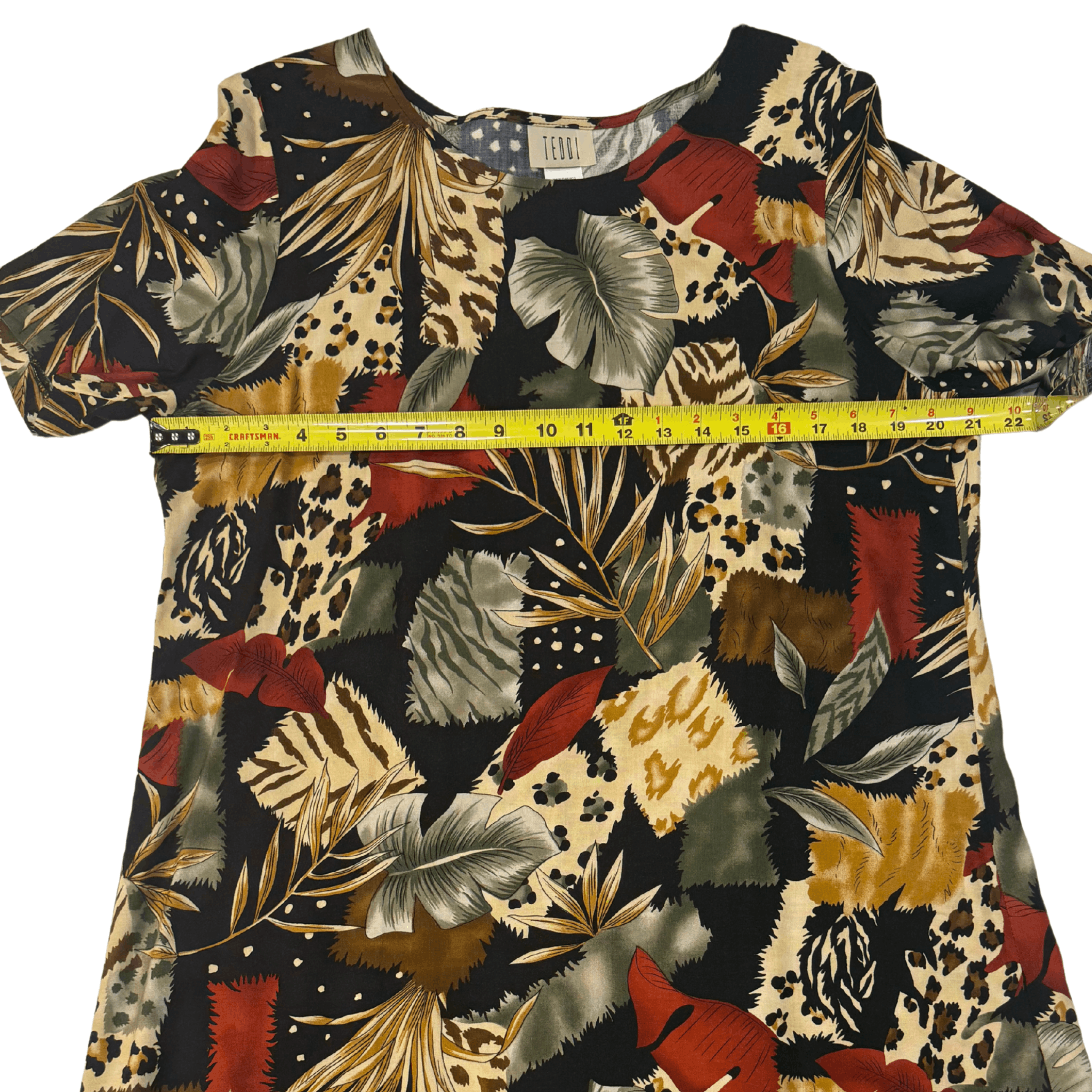 Vintage Vintage Safari-Inspired Drop Waist Midi Dress | L | Teddi Size L / US 10 / IT 46 - 6 Thumbnail