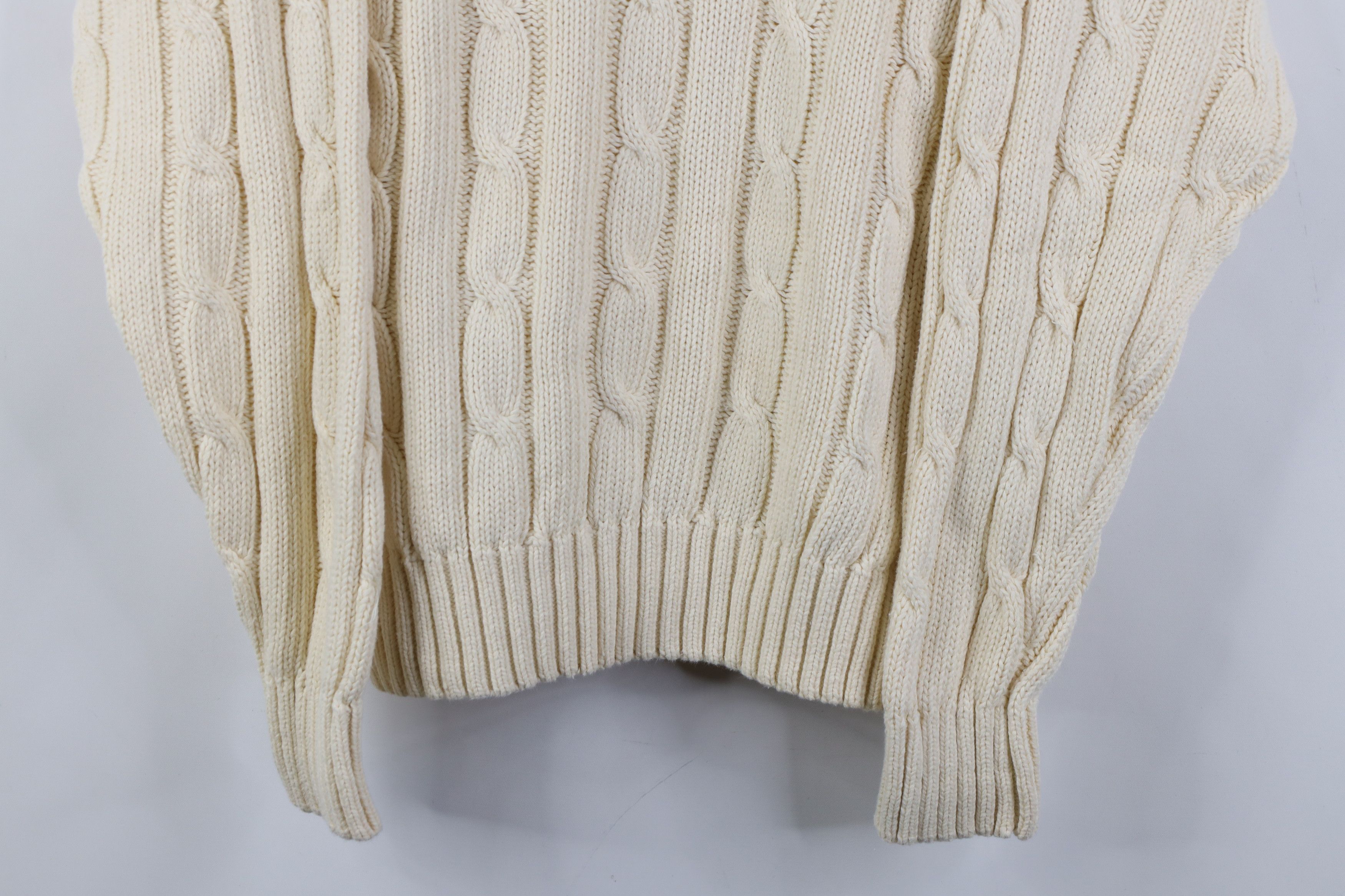 Eddie Bauer Vintage 90s Eddie Bauer Chunky Cable Knit Sweater Cream Size XL / US 12-14 / IT 48-50 - 3 Thumbnail