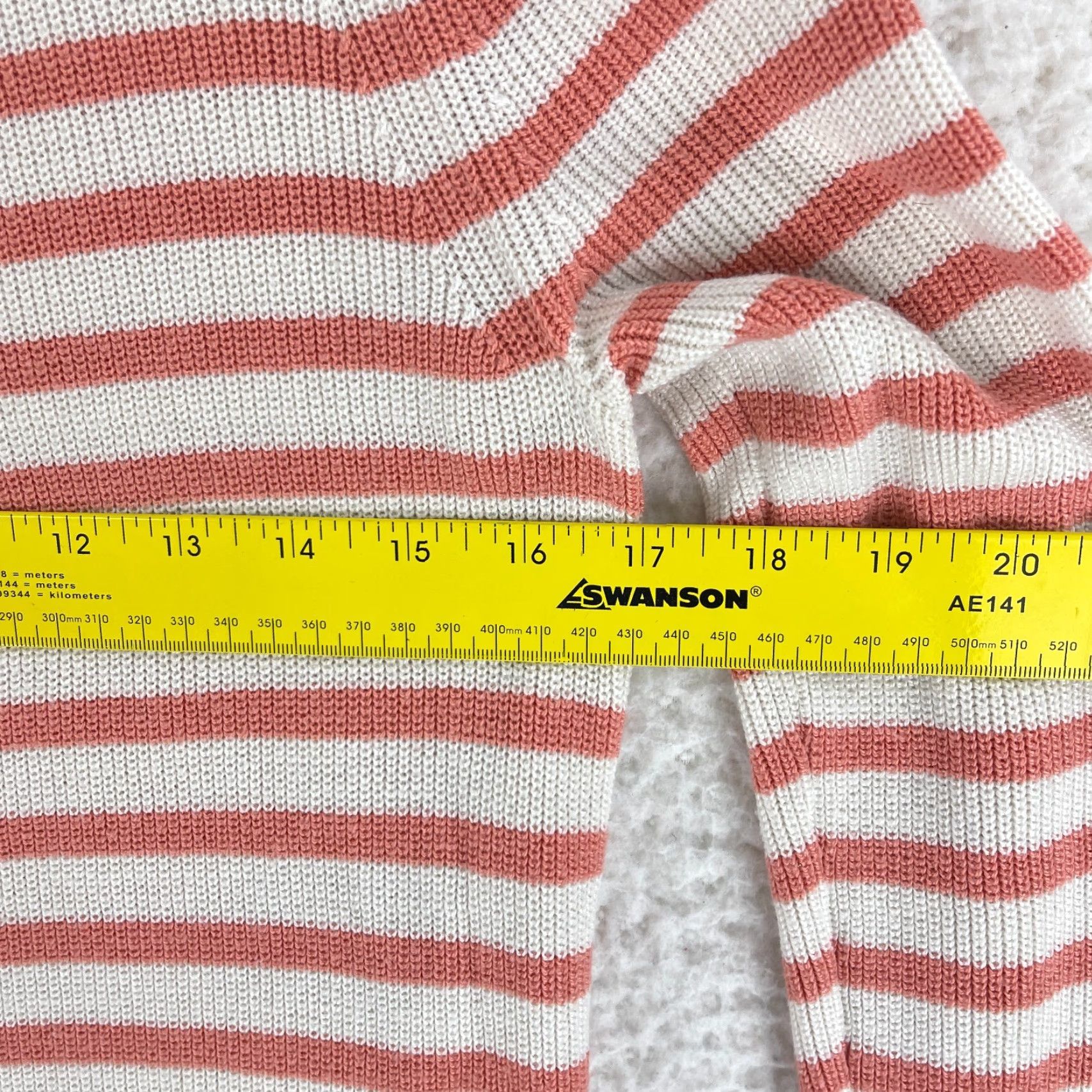 Ann Taylor Ann Taylor LOFT Orange Striped Knit Pullover Sweater Womens Crew Neck Size M Size M / US 6-8 / IT 42-44 - 7 Thumbnail