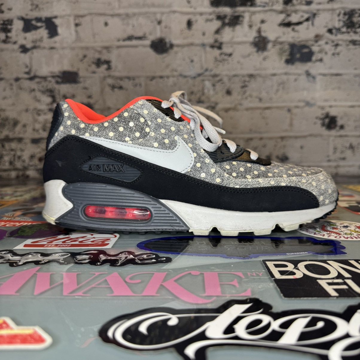 Nike Nike Air Max 90 LTR Premium Polka Dot Bright Crimson Sz 9 Size US 9 / EU 42 - 3 Thumbnail