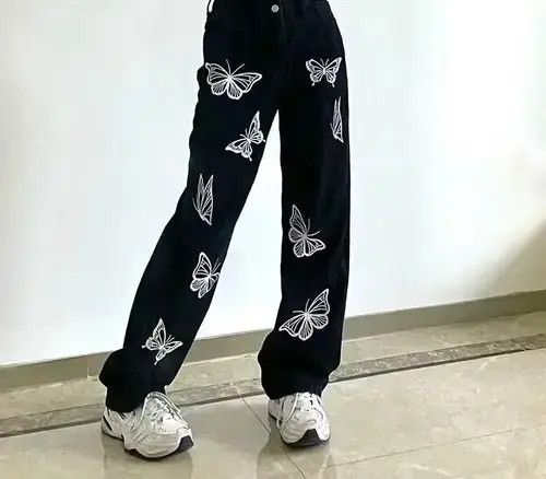 Other Korean Fashion High Wiast Denim Baggy Pants Size US 32 / EU 48 - 2 Thumbnail