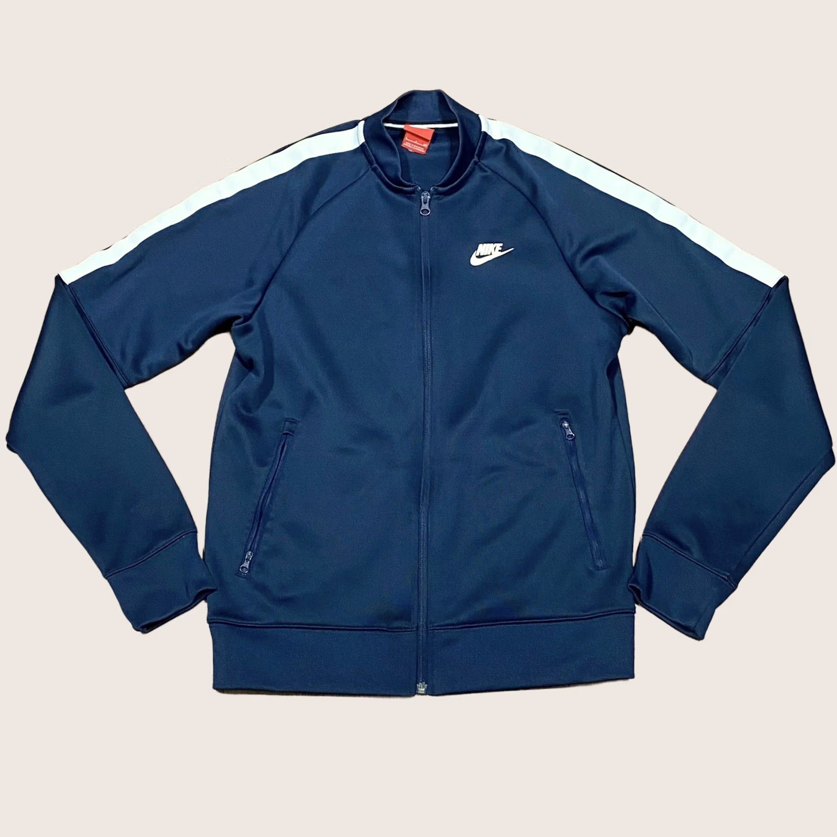 Nike Nike Track Jacket Small Mens Navy & White Full Zip Up Front Pockets 839148-451 Size US S / EU 44-46 / 1 - 1 Thumbnail