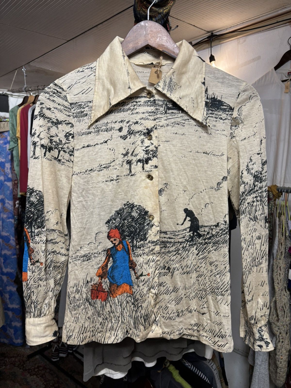 Vintage Vintage western button up shirt full print Size M / US 6-8 / IT 42-44 - 1 Thumbnail