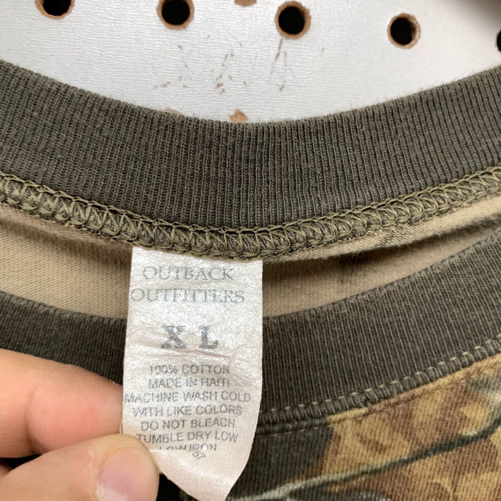 Vintage Outback Outfitters Camouflage Shirt Mens XL Long Sleeve Outdoor Reat Tree Beige Cotton Crew Neck T-Shirt Mens Camouflage Shirt Size US XL / EU 56 / 4 - 3 Thumbnail