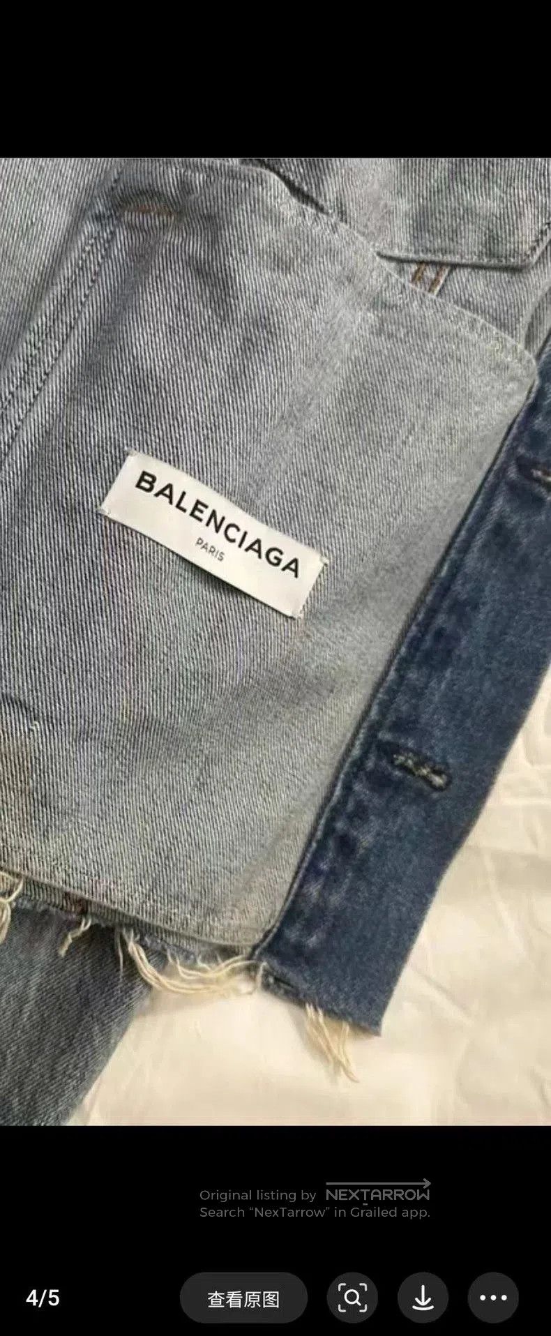 Balenciaga Balenciaga Blue Denim Jacket Logo Distressed. Size US XS / EU 42 / 0 - 5 Thumbnail