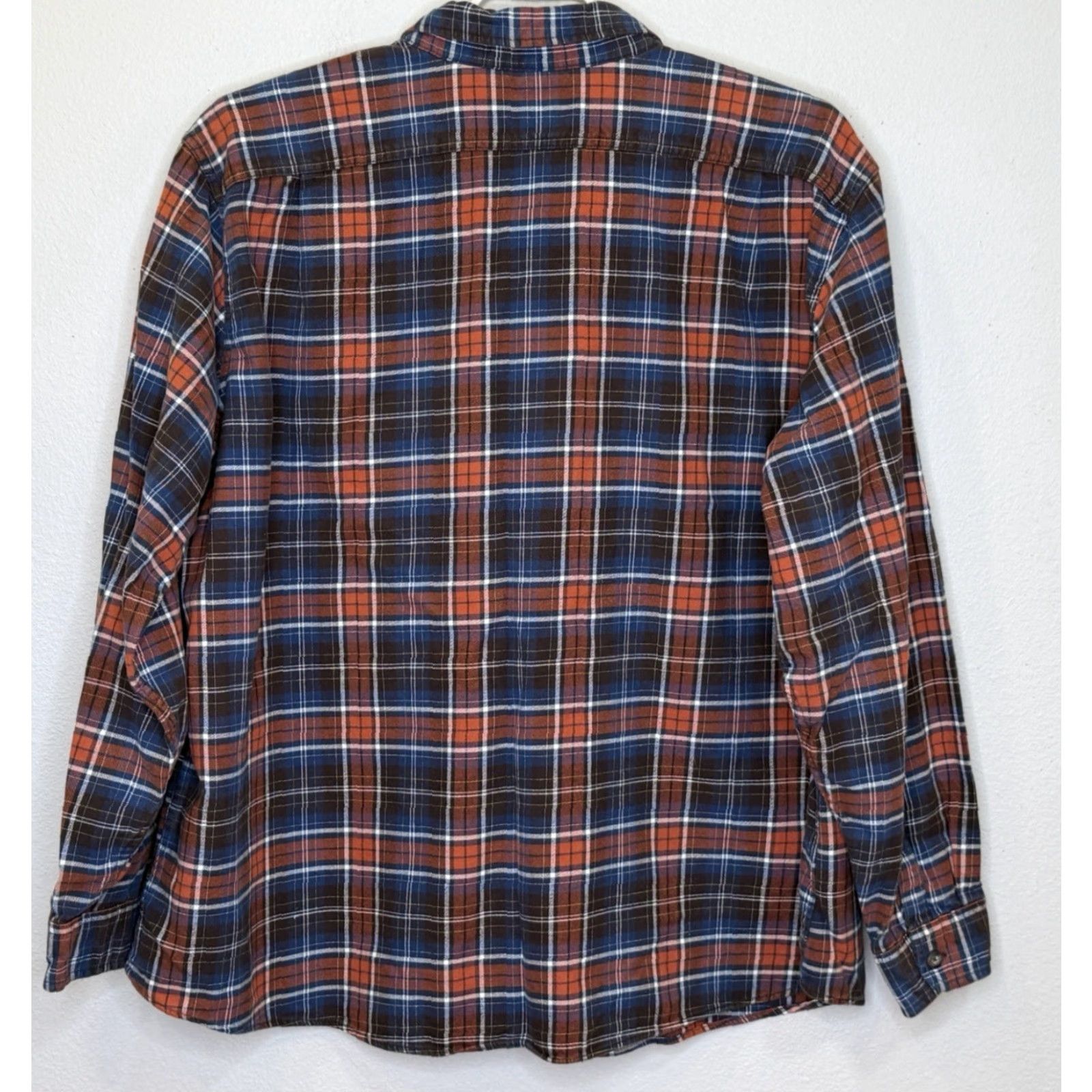 Eddie Bauer Eddie Bauer Flannel Button Down Shirt Mens 3XL Orange Blue White Plaid Relaxed Fit Long Sleeve Collared 100% Cotton Mens Size US XXL / EU 58 / 5 - 4 Thumbnail
