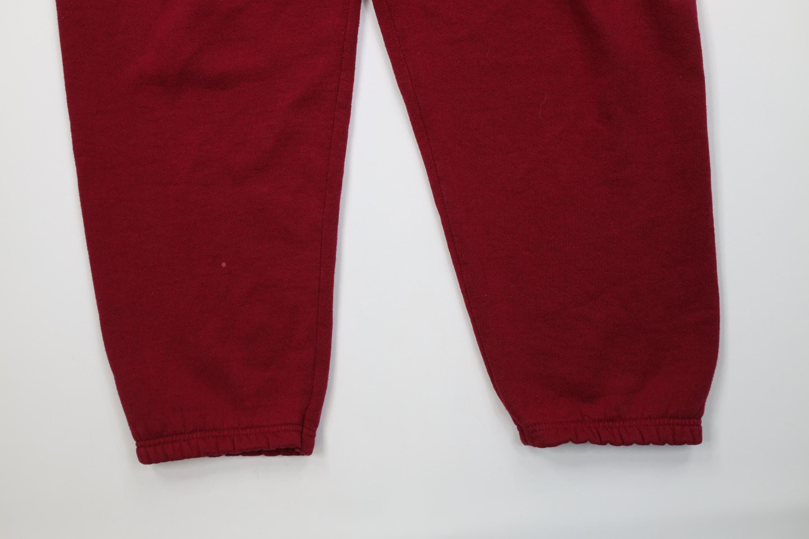 Vintage Vintage 90s Streetwear Cuffed Sweatpants Joggers Red USA Size US 36 / EU 52 - 4 Thumbnail