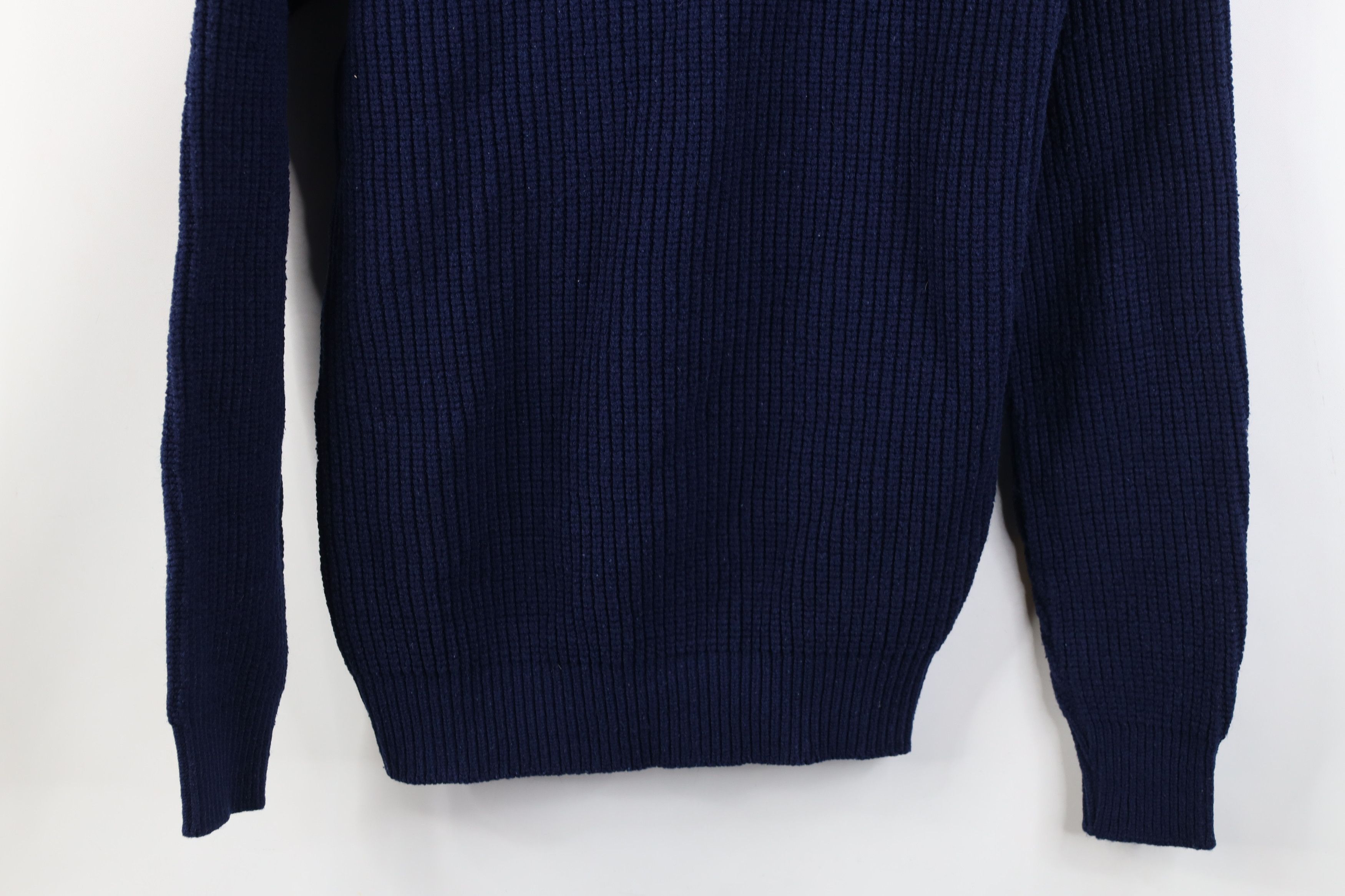 Vintage Vintage 70s Streetwear Ribbed Knit Shawl Sweater Blue Size S / US 4 / IT 40 - 11 Thumbnail