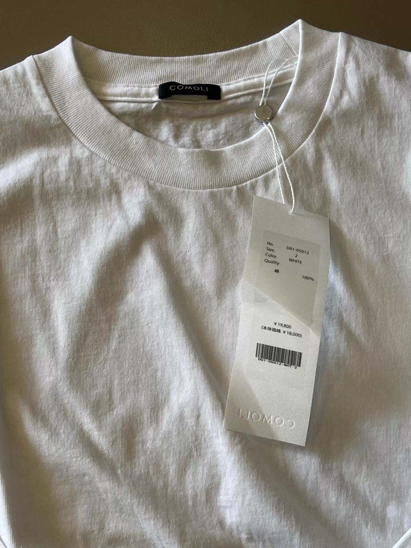Comoli COMOLI Cotton Jersey LS T-Shirt White Size 2 26SS Size US M / EU 48-50 / 2 - 3 Thumbnail