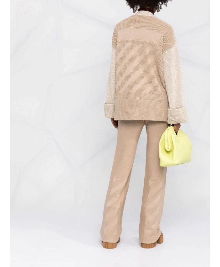 Off-White o1gr1nt1124 Diag Languid Cardigan in Sand Size XS / US 0-2 / IT 36-38 - 5 Thumbnail