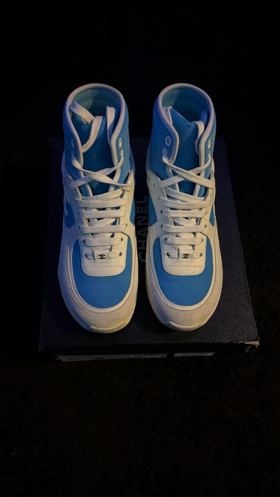 Chanel CHANEL Sneaker Fluo Blue White/Fluo Blue women’s Size US 6.5 / IT 36.5 - 5 Thumbnail