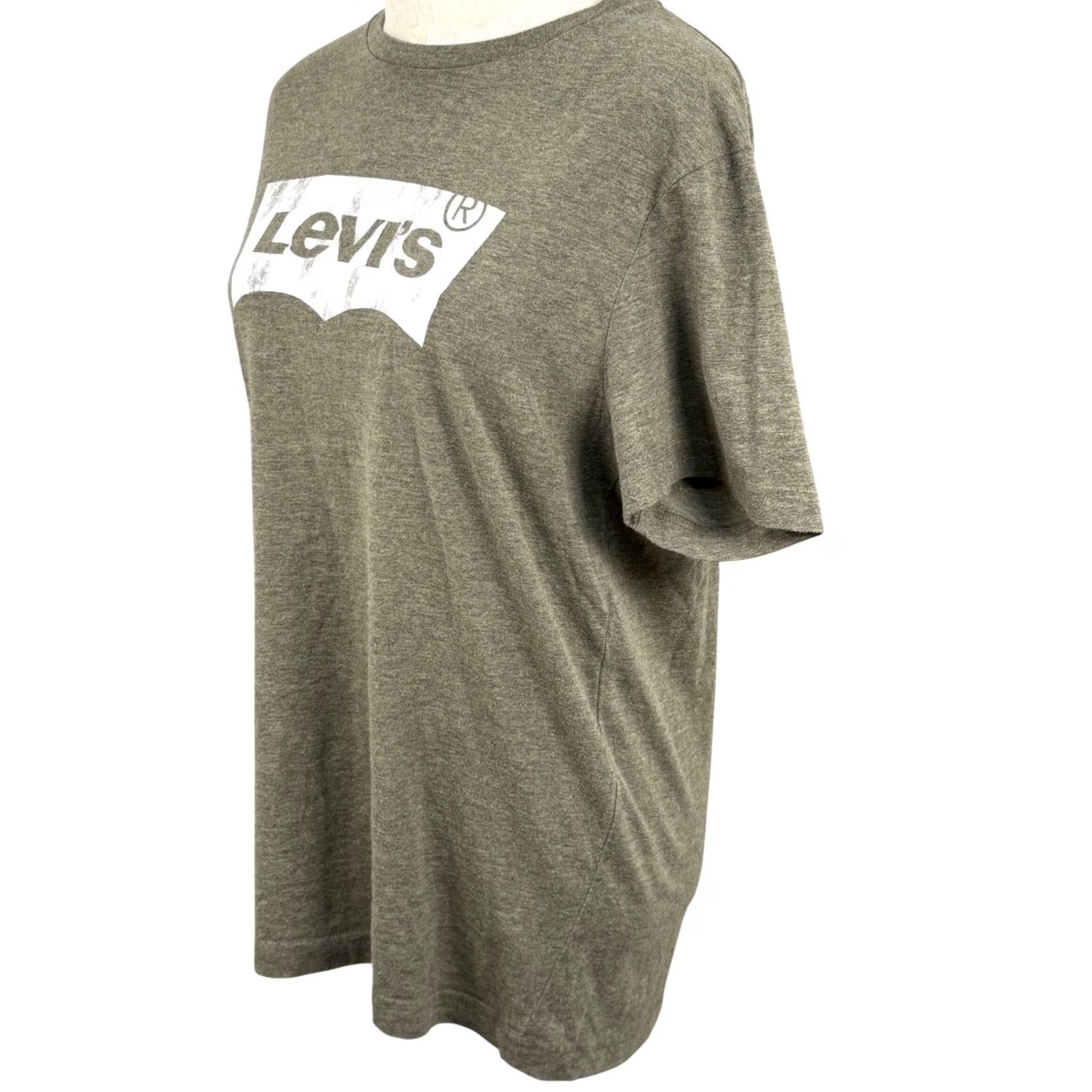 Levi's Levi's S T-Shirt Olive Green Distressed Batwing Logo Heathered Graphic Streetwear Shirt Men Small Green Batwing Distressed Logo 90s Art Nature Mens Size US S / EU 44-46 / 1 - 2 Thumbnail
