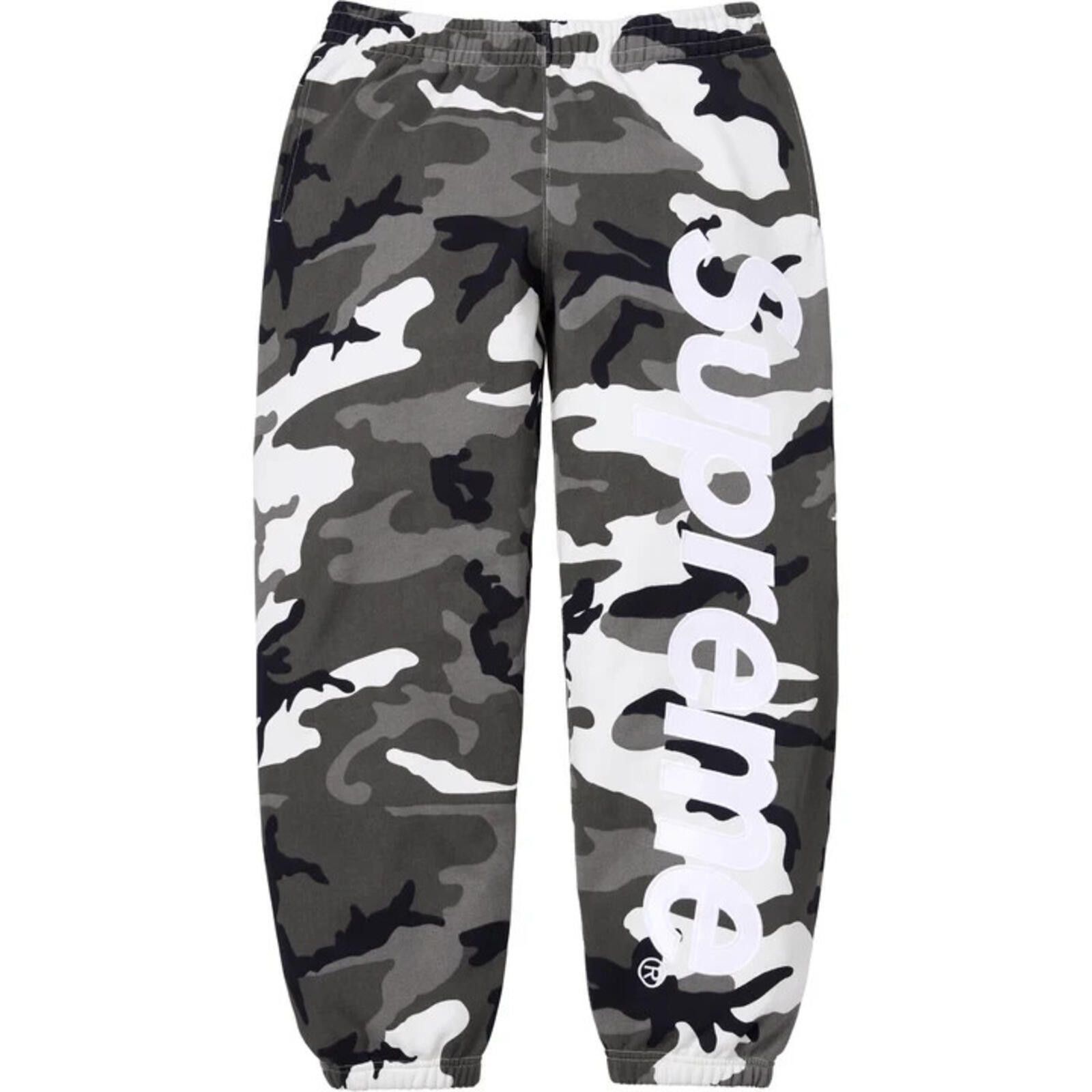 Supreme SS26 Supreme Satin Appliqué Sweatpant Snow Camo L Size US 34 / EU 50 - 1 Thumbnail