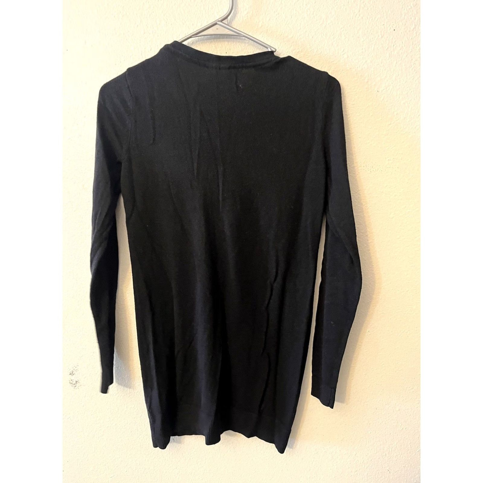 H&M H&M Divided Cardigan Sweater Womens XS Black Regular V-Neck Button Retro All Seasons Knit Cotton Blend Shirt Size XS / US 0-2 / IT 36-38 - 2 Thumbnail