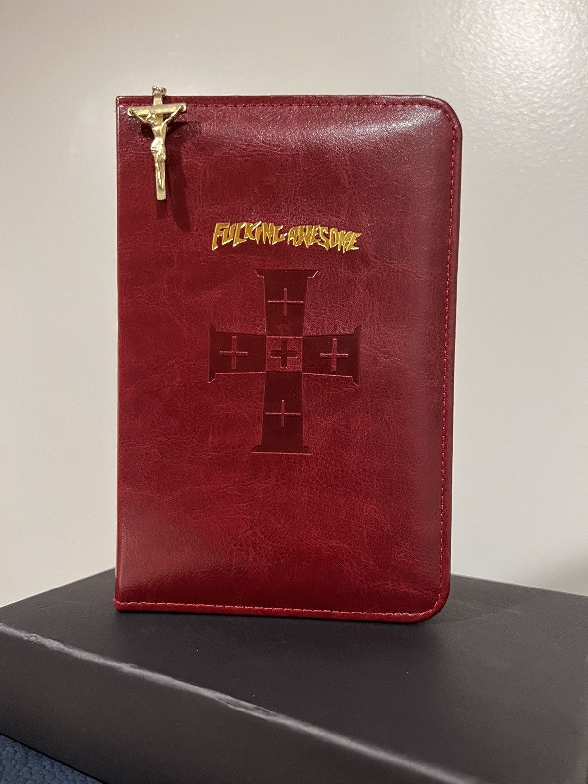 image of Grail Fucking Awesome Bible Book Case in Brown, Men's