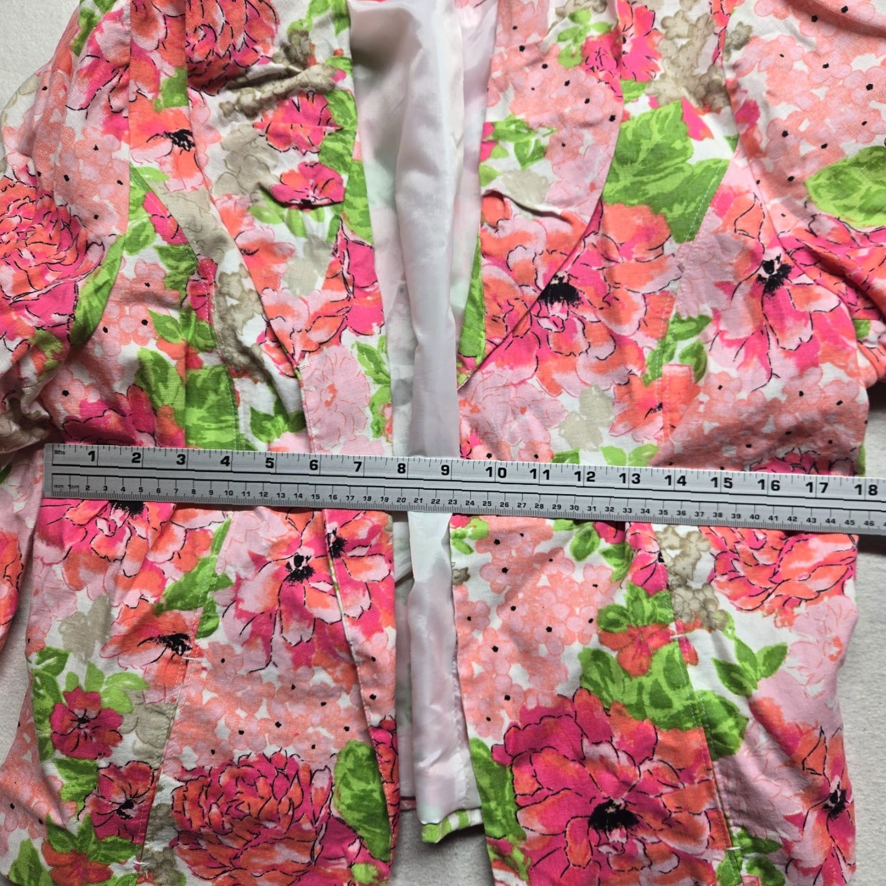 Vintage Kim Rogers Jacket Skirt Floral Flower Open Front Lined Adult Women's Petite PXL Size 40" / US 18 - 4 Thumbnail