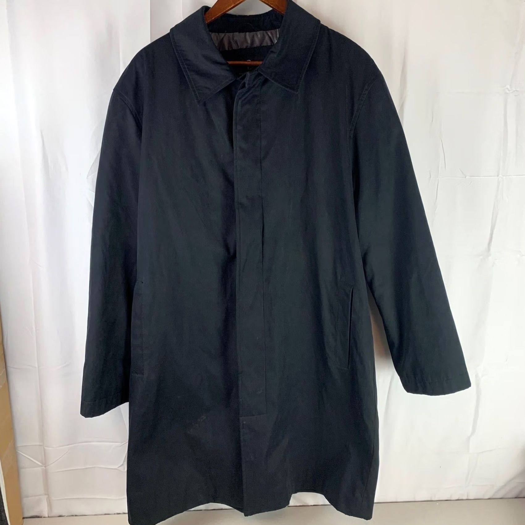 Vintage VINTAGE Paul Berman Car Coat Men Large Black Hidden Button Placket Trench Jacket Size US L / EU 52-54 / 3 - 2 Thumbnail