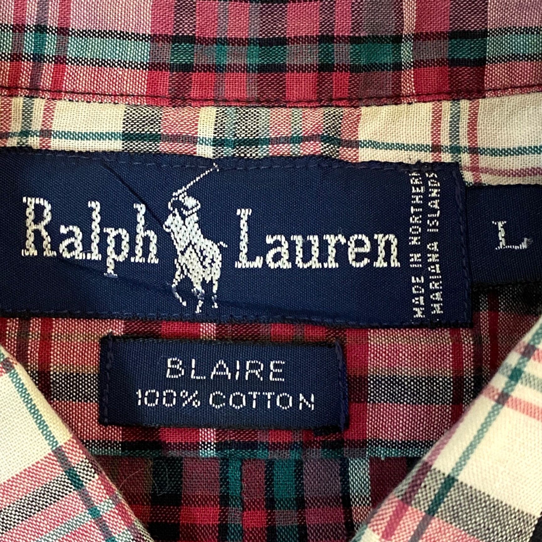 Ralph Lauren Ralph Lauren Shirt Mens L Blaire Button-Down Plaid Lightweight Cotton Twill Size US L / EU 52-54 / 3 - 3 Thumbnail